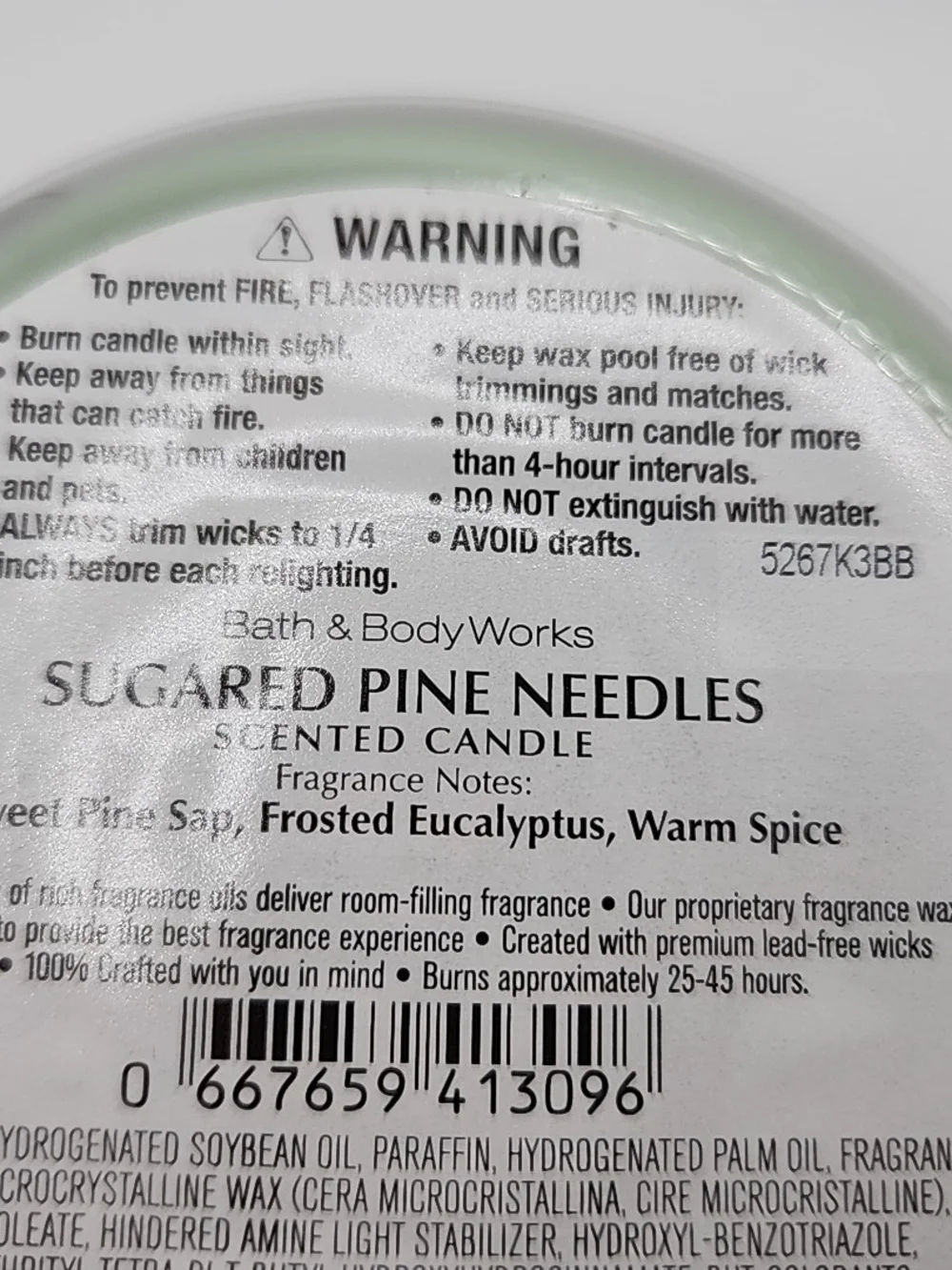 Bath & Body Works Sugared Pine Needles Candle - 2 -3 wick candles